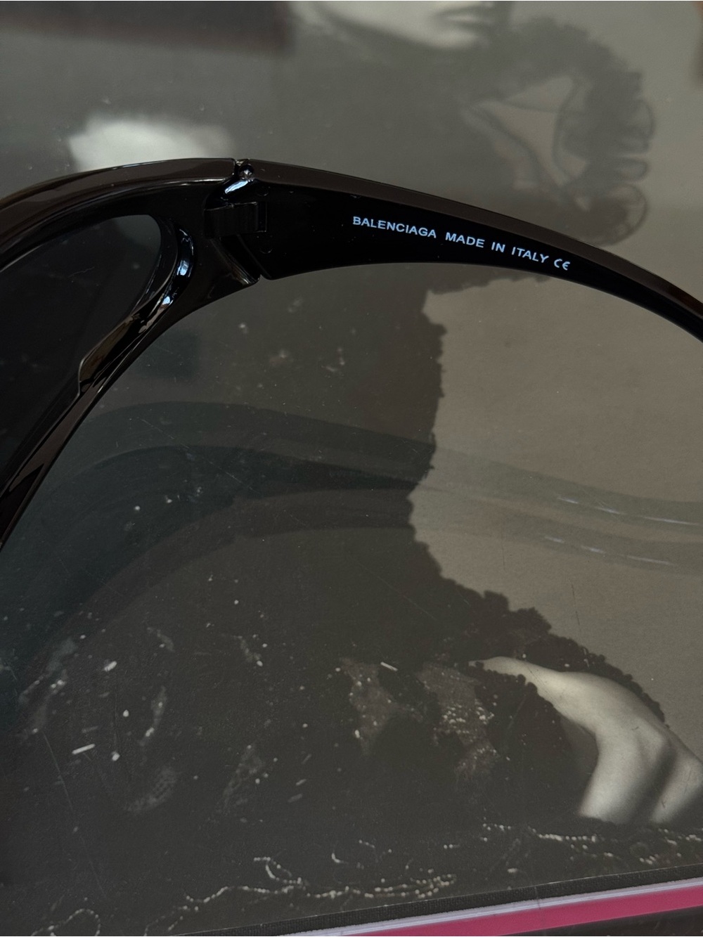 Balenciaga BB0318S Glossy Black Curved Shield Sunglasses - Picture 5 of 10